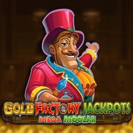 Gold Factory Jackpots Mega Moolah game by Aurum Signature Studios – logo hosted on Gransino Casino